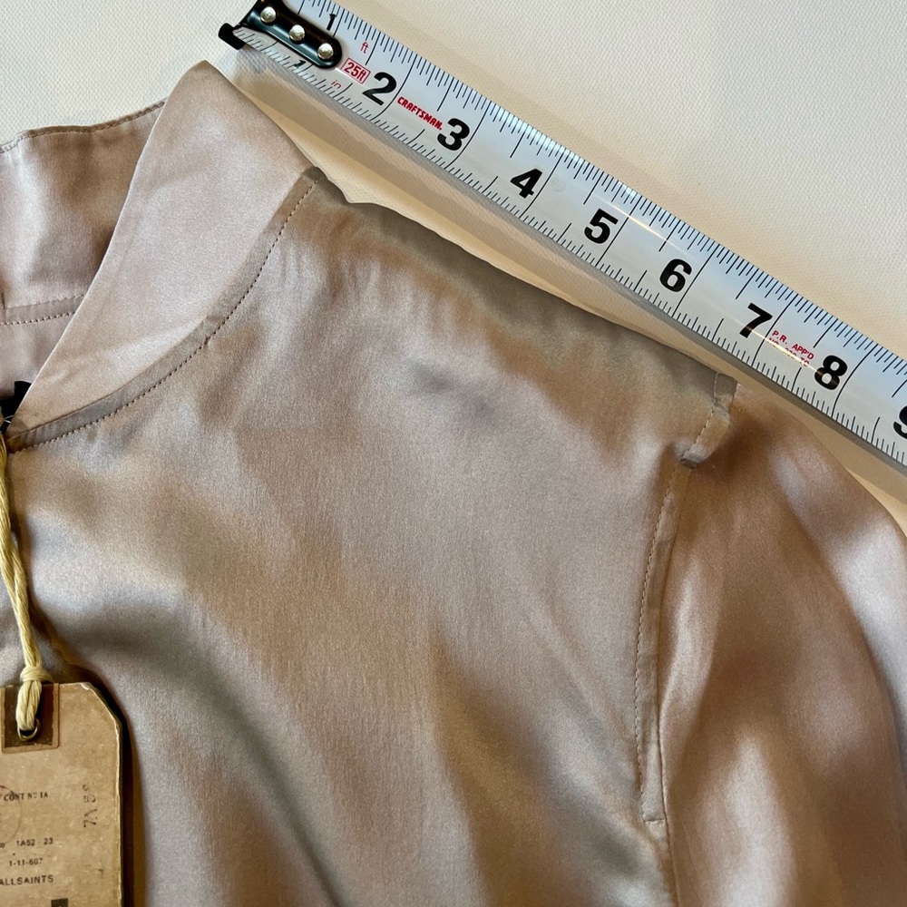 NWT All Saints Light Dusty Rose Size 8 Italian 100% Silk - Picture 8 of 11